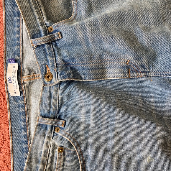 Peter Manning Men's Denim Jeans 34W 29L Light Blue Distressed Style - Picture 3 of 5